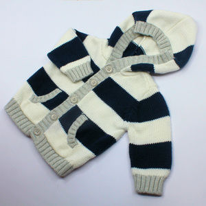 Baby Boy Old Navy Striped Hoodie Cardigan 3-6m